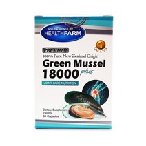 헬스팜 뉴질랜드 초록홍합 초록잎홍합 그린머슬 18000플러스 원어데이 60캡슐 HEALTHFARM Green Mussel Oil, 200캡슐, 1개