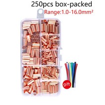 터미널압착기 박스형 압착 단자 구리 파이프 커넥터 U/O 모양 접합 종단 2.8/4.8/, 01 250pcs, 250pcs