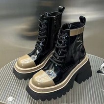 어그부츠플랫폼 Winter Boots Heels for Women Chelsea Ankle Casual Shoes Fashion Thick Platform Ladies Motorc