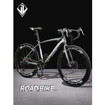 운동 출퇴근 자전거 가성비 저렴한 로드자전거 바이크, 26인치 27단 60휠 매트 블랙