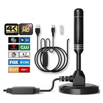 디지털 HD TV 안테나 스마트 TV용 300마일 장거리 범위 36DB 하이 게인 실내 지원 4K 1080p 모든 구형 4.9m16피트 케이블 앰프 신호 부스터 USA 미국