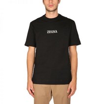 Z Zegna 프론트 로고 반팔 티셔츠