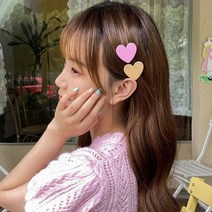 PKFARM 파스텔 컬러 미니 하트 머리 헤어핀 옆머리 포인트핀