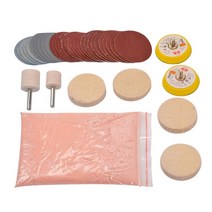산화세륨 유리막제거발수코팅 34 개대 깊은 스크래치 제거 유리 연마 키트 8 온스 산화 세륨 + 샌딩 디스크 + 앞 유리 창 용 양모 연마 패드, 없음