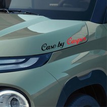 차량용 창문부착 셀프인테리어 캐스퍼스티커 경차 영업차 꾸미기 트럭 렌트, 대형, 블랙