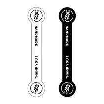 스티커 탱큐 병뚜껑 띠지 14x75mm (10장) 방수라벨 용기캡 장식포장, 화이트 10장