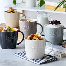 마시피렌체 벤티 머그컵 670ml x 5종, 그린, 브라운, 아이보리, 화이트, 블랙, 1세트
