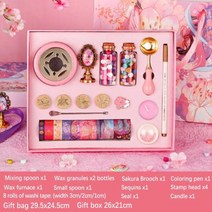 화각장 미니 자개 문갑 왁스 인감 스탬프 세트 상자 키트 옻칠 공예 용품 결혼식 초대장 장식 씰링 스탬핑 플레이트 용융, 13-15pcs