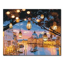 DIY 캔버스페인팅 명화그리기 유화 - 풍경 40x50, L104_등불아래 대운하
