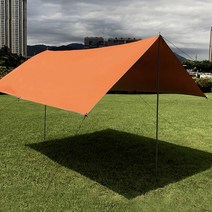 행복안전 캠핑 렉타 타프 그늘막 차박 사각, 타프 오렌지