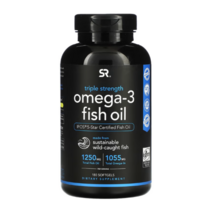 스포츠리서치 트리플 스트렝스 오메가-3 피쉬 오일 1250mg 소프트젤, 180개입, 2개