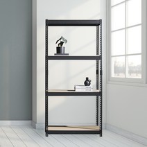 앵글선반 철제 창고 다용도실선반 4단 700 x 600 x 1200, 화이트, 12mm 강화 MDF 보드