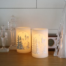 윈터 원더랜드 크리스마스 양초 LED 캔들 2-COLOR, 화이트