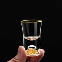 하이볼잔 주류 컵 10ml 샷 유리 금박 금테 컵 금색 페인트 디자인 안경 작은 유리 컵 하이 엔드 안경 투명