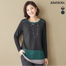 [김여사] 심포니 3단 배색 블라우스 엄마옷/마담옷/중년여성/50