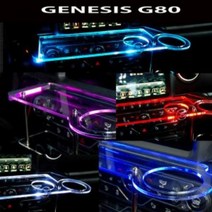 ArtX 제네시스 G80 USB 5V LED 2단 차량용 무중력테이블 컵홀더 식탁 자동차 선반 핸드폰 거치대 수납용품, 추가함, 화이트LED, 일반 타입