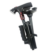등산용스틱 접이식 텔레스코픽 지팡이 연장자 LED 워킹 트러스티, Black