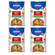 Swanson 스완슨50％ 저염 비프 프로스 스톡 411g 4개 Less Sodium Beef Broth