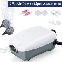 fedour 조정 가능한 수족관 공기 펌프 수족관 압축기 2 콘센트 자동 물고기 탱크 공기 펌프 산소 펌프 수족관 액세서리, 액세서리가 포함된 3w, 우리 플러그 110v