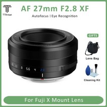 렌지 일회용 카메라TTArtisan 27mm F2.8 자동 초점 눈 인식 후지 필름 XF X-A 프로 마운트 렌즈, Black, 01 Black