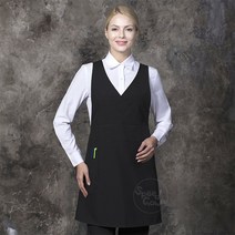 스피드가운 앞치마 / AC1515 검정브이넥랩앞치마 -카페 바리스타 서빙 미용 시장 봉사활동 단체 식당 주방 상조 다용도