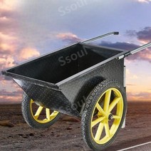 휴대용카트 차박 무거운짐운반 손수레바퀴 전동구르마 트롤리 짐카트 산업용, 대형2.0두꺼운버킷+내마모성솔리드휠(녹색)