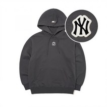 MLB 엠엘비 로고 베이직 오버핏 후드티 NY (Charcoal Grey)