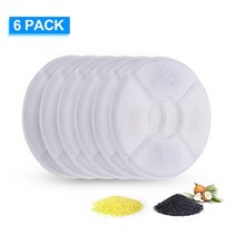 반려동물 고양이 자동정수기 Kimpets-애완 동물 고양이 식수 분수 디스펜서 활성 탄소 필터 LED 자동 전, 05 6 Pcs Filters
