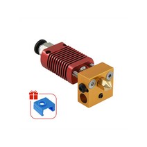 Ender 3 cr-10 프린터 용 mk8 조립 압출기 핫 엔드 키트 1.75mm 0.4mm 노즐 알루미늄 가열 블록 3d 프린터 액세서리, 빨간색