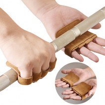 4구 손가락 헬스 가죽 장갑 남자 여자 손바닥 보호대 JE, 브라운