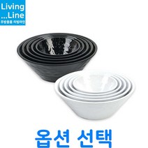 KT 멜라민 블랙/화이트 면기 우동 그릇 라면 그릇 깊은 식기 우동기 대접 라면기 냉면기 칼국수 비빔밥 그릇라멘 소면기 업소용 탕기, 화이트 6646 (지름 15.0cm)