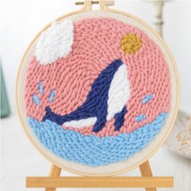 반디몰 펀칭니들 기초 패키지 5종 프랑스자수 독학 태교 프로방스 십자수 펀칭 펀치 니들 키트 DIY 스퀼 세트, 고래