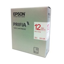 엡손 라벨 테이프 SS12R 12mm 백 적글씨 _ 엡손 스티커 qr코드 라벨 스티커주문제작 실 라벨스티커 바코드만들기 공구함 라벨기 크라프트지 _ 822998EA, 본상품선택