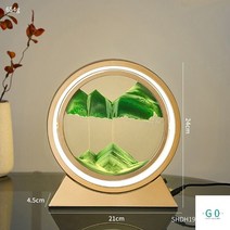 물멍 배 어른장난감 키덜트 아크릴 스노우볼 모래시계 워터볼 자동차장식, Gold Base-Green