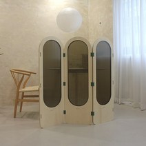 고야 폴리 자작나무 낮은 3단 파티션 (1200) 까페 사무실 칸막이 인테리어 가림막 가벽, 투명