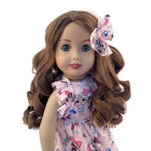 인형 가발 18 인치 긴 곱슬 머리 자연 색상 고온 액세서리 DIY 소녀 선물, 06 33T22_01 head 26-28cm