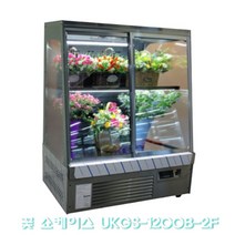 국산 꽃쇼케이스 UKGS-1200B-2F 다이아RF 스텐 앞문, 주광색-화이트