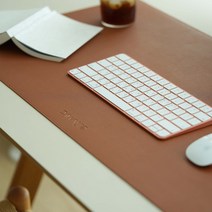 단지오 고급 와이드 가죽 데스크매트 테이블 책상 캠핑용 다용도 매트 80cmX40cm 90cmX43cm, 브라운