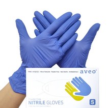 니트릴장갑 의료용 아베오 NITRILE 생활용 위생 장갑 튼튼한 다용도 블루 S M L 100매