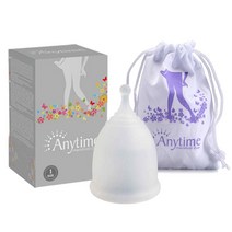 Anytime 생리컵 월경컵 벨브형 추천 티읕컵 메루나컵 루나컵 실리콘 생리 컵 여성 위생, 화이트, L