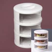 푸드 커버 케이크 보관 돔 빵 덮개 아크릴 3단 흰색