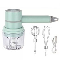 USB 2 In 1 무선 전기 마늘 다지기3 단계 속도 제어 주방 핸드 헬드 거품기, 250ML Green, 폴란드