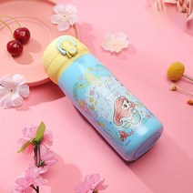 디즈니 정품 프린세스 공주 캐릭터 보온/보냉물병 냉보온병 스텐원터치물병 공주네일스티커증정, 350ml, 인어공주