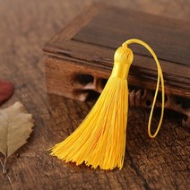 더치커피 메이커 2/5pcs 8cm 짧은 술 스파이크 폴리 에스터 실크 작은 북마크 키 체인 tassels DIY 바느질, 10 gold_02 8cm  5pcs