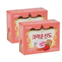 크라운산도161gX2개 탕비 16입 음식 딸기맛 크라운제과 사무 간식