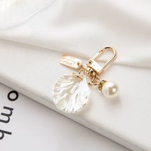 네루 하트 진주 바다 조개 소라 이니셜 자동차 가방 핸드폰줄 아이폰 z플립 3 4 귀여운 키링 키홀더, 화이트진주키링