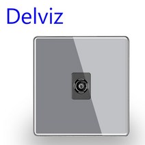 공청안테나 디지털tv안테나 tv안테나 Delviz 모던 TV 벽 소켓 케이블 커넥터 안테나 86mm * 회색 새로운, 01 Gray