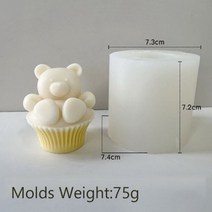 곰돌이몰드 실리콘몰드제작 컵케익 곰 실리콘 양초 금형 DIY 아로마 머핀 컵 동물 만들기 비누 수지 초콜릿 홈 장식110385, bear