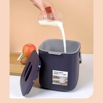 심플한 디자인 주방 음식물 처리 손잡이 보관함 5L, 진보라