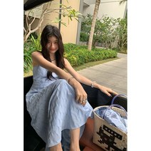 컬러 맥시 긴 허리 태국 핏 여성 드레스 디자인 허니문 드레스 배이직